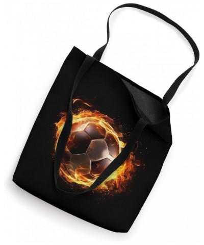 realistic fire football ball soccer winner score Heartbeat Tote Bag $12.71 Totes