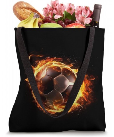 realistic fire football ball soccer winner score Heartbeat Tote Bag $12.71 Totes