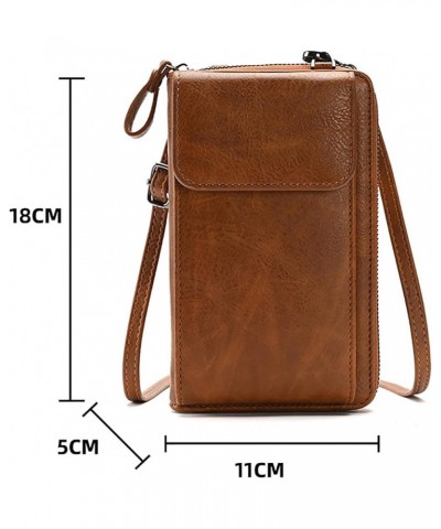 Womens Crossbody Bag Cell phone Wallet Small Shoulder Purse Leather Card Handbag Brown $23.21 Totes