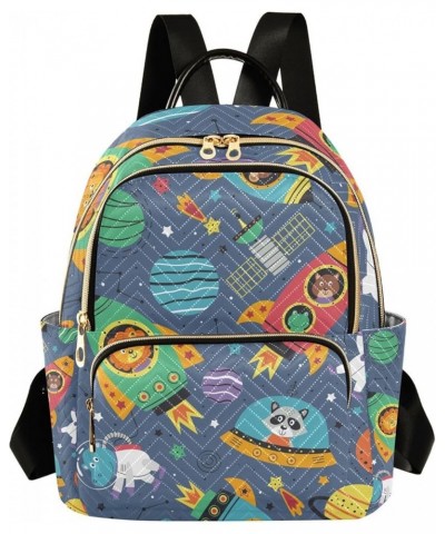 Women Backpack Space Rocket Animal Anti-Theft Travel Backpack with Luggage Belt Lightweight Handbag Lady Purse Roomy Double Z...