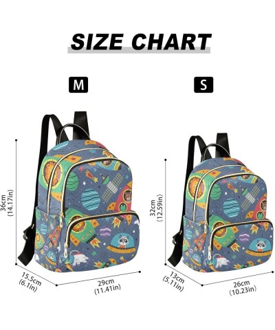 Women Backpack Space Rocket Animal Anti-Theft Travel Backpack with Luggage Belt Lightweight Handbag Lady Purse Roomy Double Z...