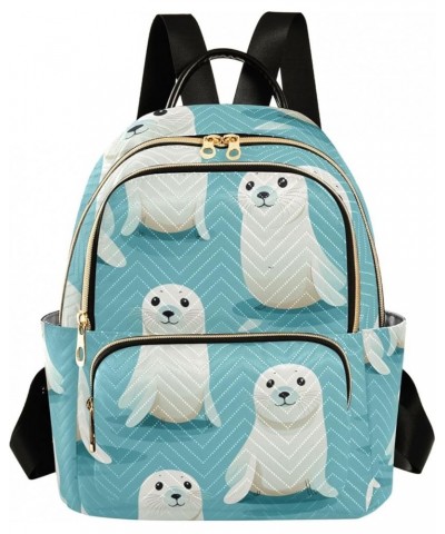 Mini Backpack Purse for Women, Sea Lion Travel Bag Casual Daypack Shoulder Bag Medium $16.00 Backpacks