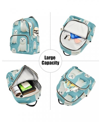 Mini Backpack Purse for Women, Sea Lion Travel Bag Casual Daypack Shoulder Bag Medium $16.00 Backpacks