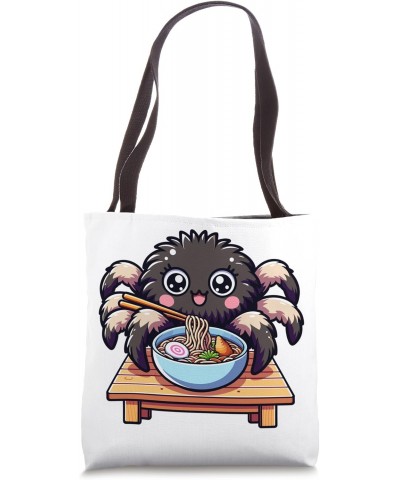 Cute Japanese Kawaii Chibi Tarantula Eating Ramen Tote Bag $9.90 Totes