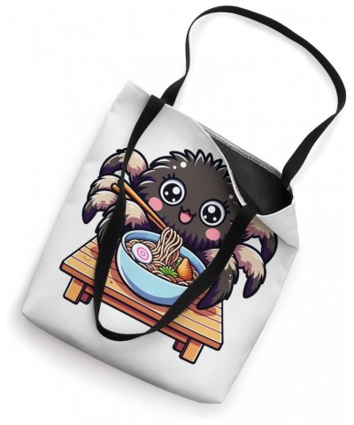 Cute Japanese Kawaii Chibi Tarantula Eating Ramen Tote Bag $9.90 Totes