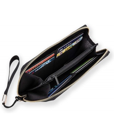 Long Clutch Wallet, Long Handbag with Wristlet Strap, PU Leather Zip Purse Multi 4 $15.29 Wristlets