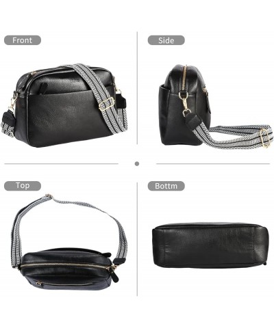 Crossbody Bags for Women, Fashion Medium Size 12.2" (L) 4.7" (W) 7.9" (H) Vegan Leather Purse Shoulder Handbag Black $14.84 C...