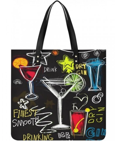 Drinking Handbag Large Capacity Top-Handle Bag Ladies Shoulder Totes $14.96 Totes