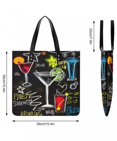 Drinking Handbag Large Capacity Top-Handle Bag Ladies Shoulder Totes $14.96 Totes