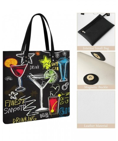 Drinking Handbag Large Capacity Top-Handle Bag Ladies Shoulder Totes $14.96 Totes