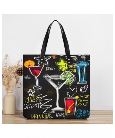 Drinking Handbag Large Capacity Top-Handle Bag Ladies Shoulder Totes $14.96 Totes