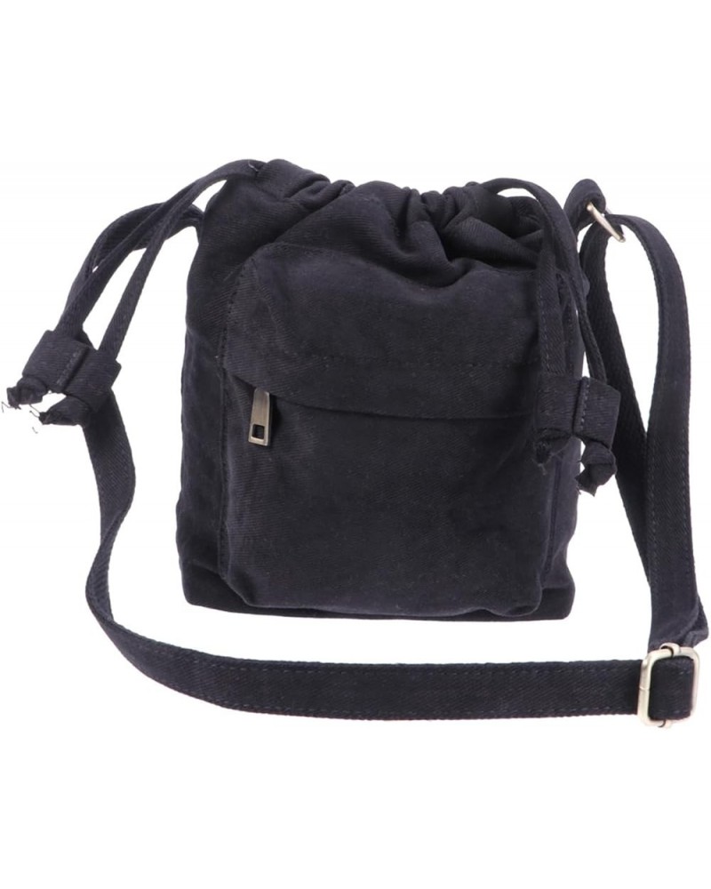 1pc bucket bag canvas sling purse bag messenger bag for women womens shoulder handbags cross body tote Black $12.54 Totes