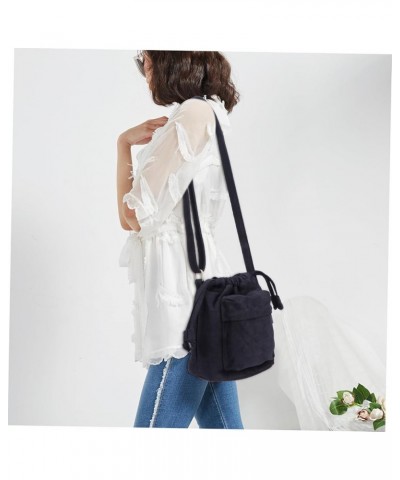 1pc bucket bag canvas sling purse bag messenger bag for women womens shoulder handbags cross body tote Black $12.54 Totes