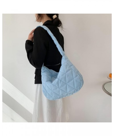 Women Quilted Tote Bags Unrarm Bag Quilted s Hobo Hand Bags Ph Pue Crossbody Bag Blue $8.70 Totes