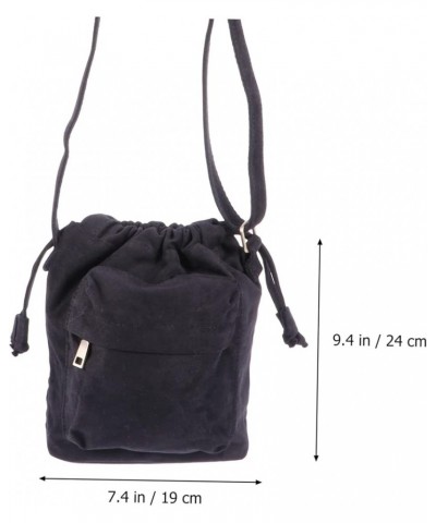 1pc bucket bag canvas sling purse bag messenger bag for women womens shoulder handbags cross body tote Black $12.54 Totes