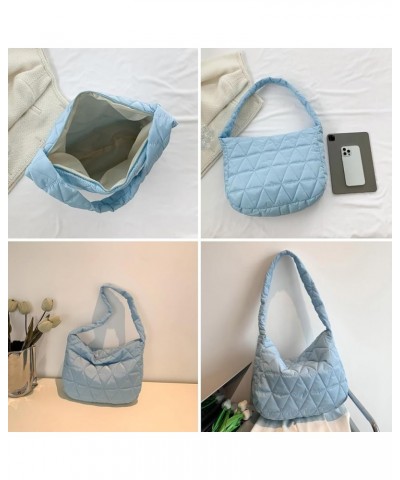 Women Quilted Tote Bags Unrarm Bag Quilted s Hobo Hand Bags Ph Pue Crossbody Bag Blue $8.70 Totes