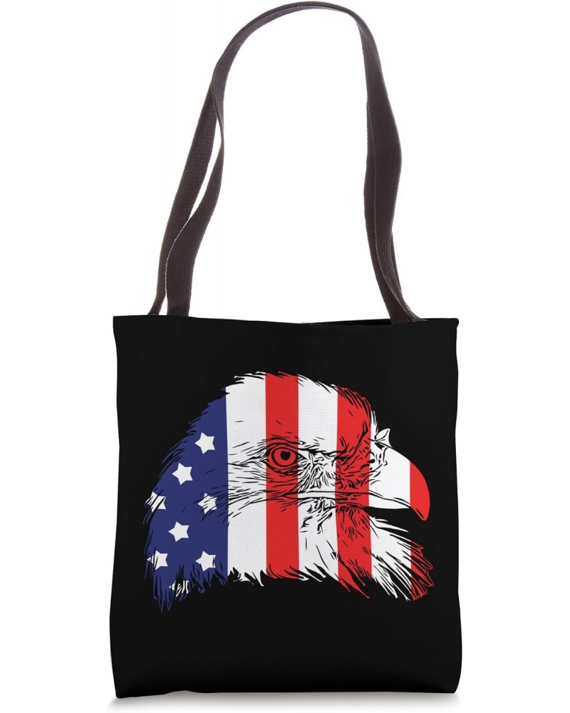 American Flag Face from Bald Eagle National Animal Patriotic Tote Bag $11.82 Totes