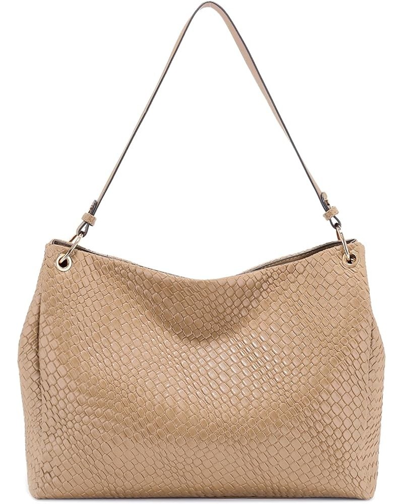 Woven TotBag for Women Top HandlShoulder Bag LargCapacity Hobo Bag Tan $21.60 Totes