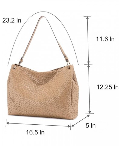 Woven TotBag for Women Top HandlShoulder Bag LargCapacity Hobo Bag Tan $21.60 Totes