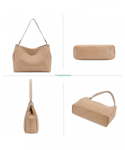 Woven TotBag for Women Top HandlShoulder Bag LargCapacity Hobo Bag Tan $21.60 Totes