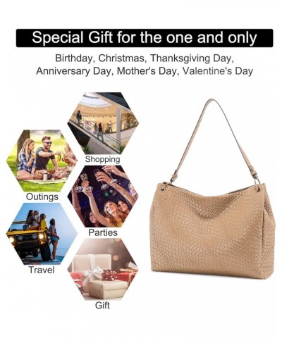 Woven TotBag for Women Top HandlShoulder Bag LargCapacity Hobo Bag Tan $21.60 Totes