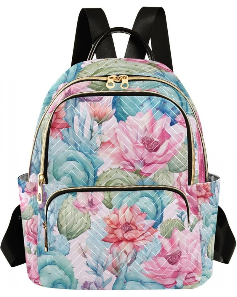 Pink Cactus Flowers Backpack Purse for Women Anti-theft Small Fashion Travel Backpack Back Pack Weekend Bag,S Small $18.59 Ba...