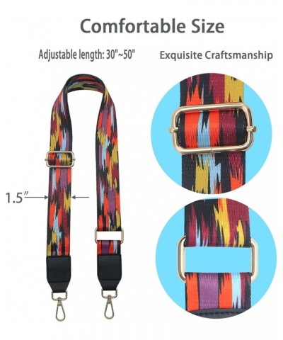 Guitar Strap Purse Wide 3.8cm Shoulder Strap Multicolor Style Adjustable Replacement bag Crossbody Strap for Women Black - Gr...