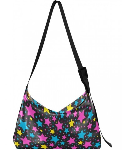 Casual Shoulder Bag Crossbody Colorful Star Hobo Handbag Purses with Wide Shoulder Strap Trendy Large Messenger Bag Tote Bags...