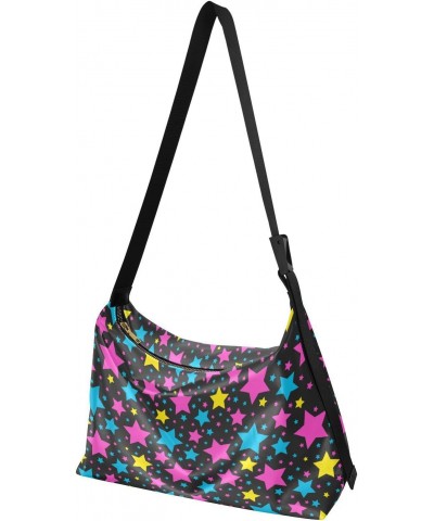 Casual Shoulder Bag Crossbody Colorful Star Hobo Handbag Purses with Wide Shoulder Strap Trendy Large Messenger Bag Tote Bags...