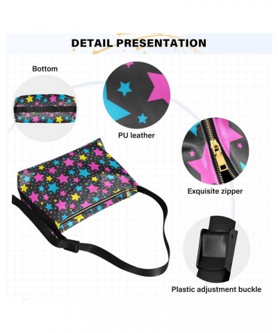 Casual Shoulder Bag Crossbody Colorful Star Hobo Handbag Purses with Wide Shoulder Strap Trendy Large Messenger Bag Tote Bags...