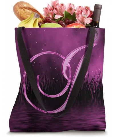 I Pink Night Dark Moon Stars Water Sky Initial Letter Name Tote Bag $8.96 Totes