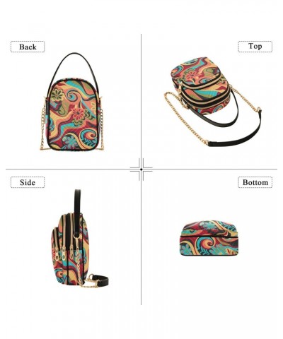 Colorful Textile Crossbody Bags for Women Small Chain Shoulder Bag Purses Hand Bag for Travel Work Gifts $10.40 Shoulder Bags