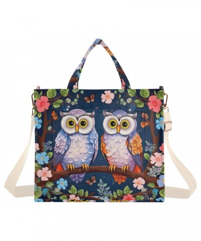 Owls on Floral Branch Corduroy Tote Bag for Women Hobo Crossbody Bag Purse Stylish Shoulder Handbag Messenger Bags, S $10.34 ...