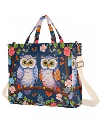 Owls on Floral Branch Corduroy Tote Bag for Women Hobo Crossbody Bag Purse Stylish Shoulder Handbag Messenger Bags, S $10.34 ...