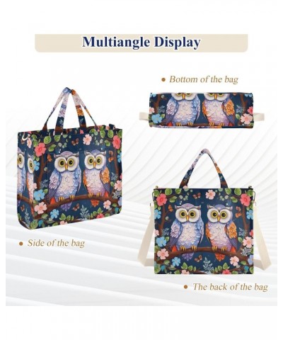 Owls on Floral Branch Corduroy Tote Bag for Women Hobo Crossbody Bag Purse Stylish Shoulder Handbag Messenger Bags, S $10.34 ...