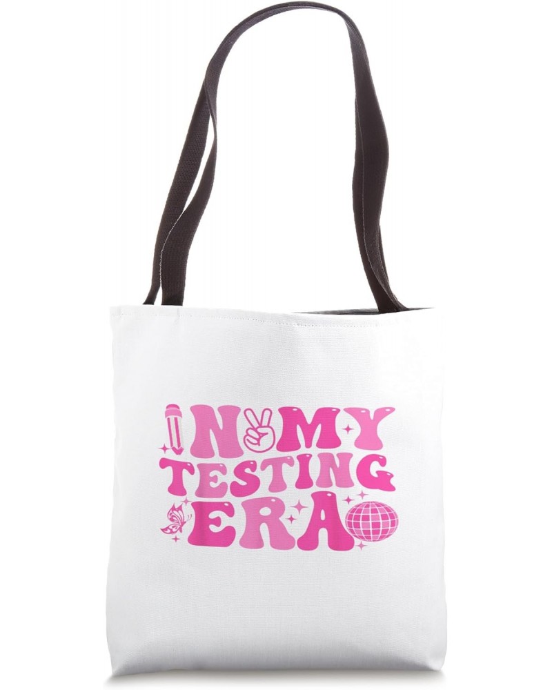 Groovy In My Testing Era Teacher Testing Day Motivational Tote Bag $13.05 Totes