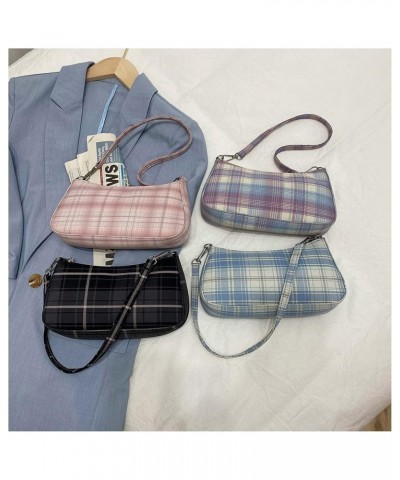 Plaid Print Underarm Bags Cloth Ladies Handbags Women Shoulder Bags Ladies Daily Clutch Casual Totes Pouch One Size Purple Un...