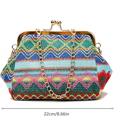 Fashion​ Hasp Ladies Weave Handbags Summer Beach Female Rattan Small Purse over The Shoulder Bags for Men C $11.81 Shoulder Bags