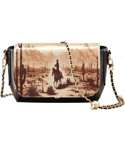 Western Cowboy Crossbody Bags for Women Retro Cross Body Purse Small PU Leather Shoulder Handbags with Chain Strap $15.05 Cro...