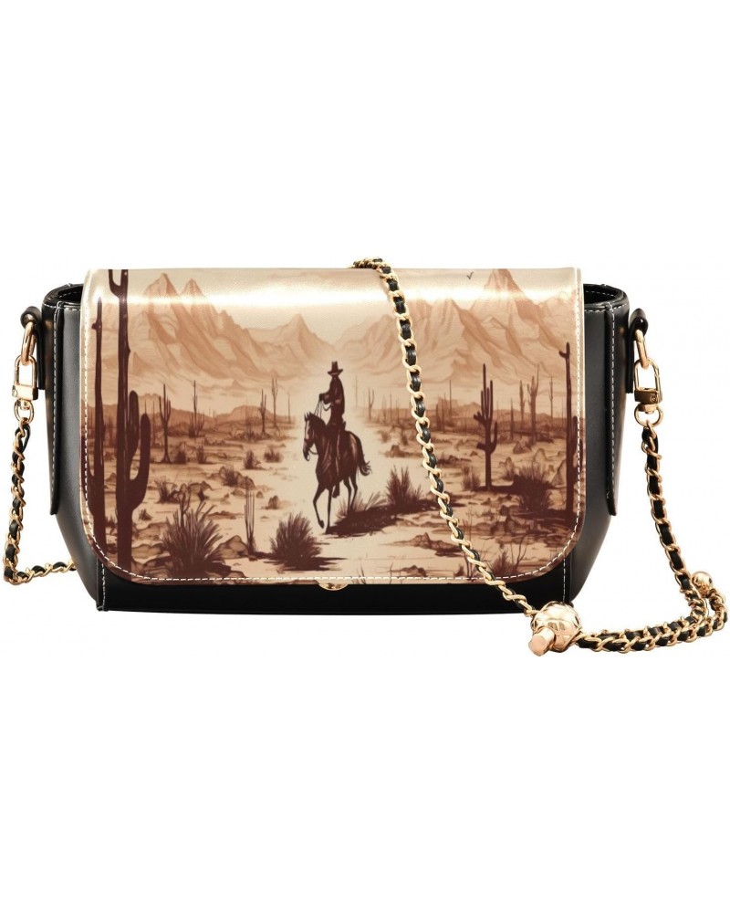 Western Cowboy Crossbody Bags for Women Retro Cross Body Purse Small PU Leather Shoulder Handbags with Chain Strap $15.05 Cro...