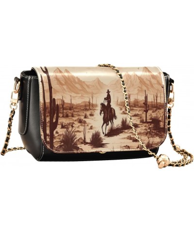 Western Cowboy Crossbody Bags for Women Retro Cross Body Purse Small PU Leather Shoulder Handbags with Chain Strap $15.05 Cro...