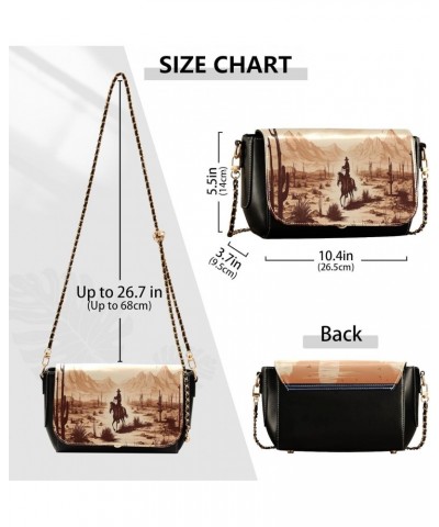 Western Cowboy Crossbody Bags for Women Retro Cross Body Purse Small PU Leather Shoulder Handbags with Chain Strap $15.05 Cro...