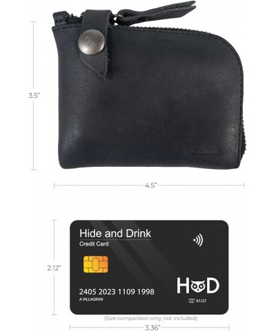 Hide & Drink, Leather Zippered Wallet, Holds Up to 6 Cards Plus Folded Bills, Pouch Organizer, Cash Holder, Travel Essentials...