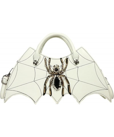 Bat Wing Shoulder Bag Halloween Purse PU Leather Spider Web Crossbody Bag Goth Bat Purse for Women Girls Trick or Treat B05-s...