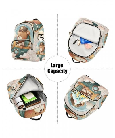 Quilted Backpacks Cute Cats Valentine's Day be Mine Mini Backpack Purses Travel Backpack Cartoon Bear Pilot Small $17.49 Back...