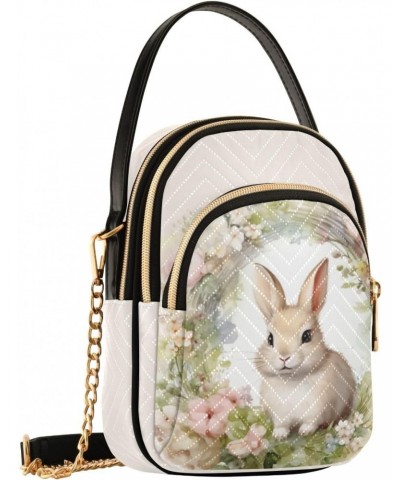 Bunny Wreath Flowers Small Crossbody Bags for Women Cell Phone Shoulder Purse Handbags Wallet 21217842 $13.44 Crossbody Bags