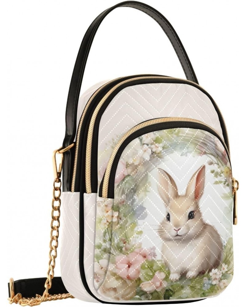 Bunny Wreath Flowers Small Crossbody Bags for Women Cell Phone Shoulder Purse Handbags Wallet 21217842 $13.44 Crossbody Bags