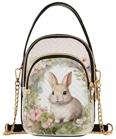 Bunny Wreath Flowers Small Crossbody Bags for Women Cell Phone Shoulder Purse Handbags Wallet 21217842 $13.44 Crossbody Bags