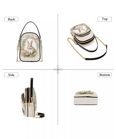 Bunny Wreath Flowers Small Crossbody Bags for Women Cell Phone Shoulder Purse Handbags Wallet 21217842 $13.44 Crossbody Bags