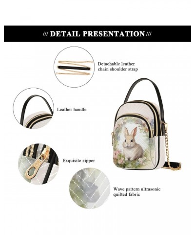 Bunny Wreath Flowers Small Crossbody Bags for Women Cell Phone Shoulder Purse Handbags Wallet 21217842 $13.44 Crossbody Bags